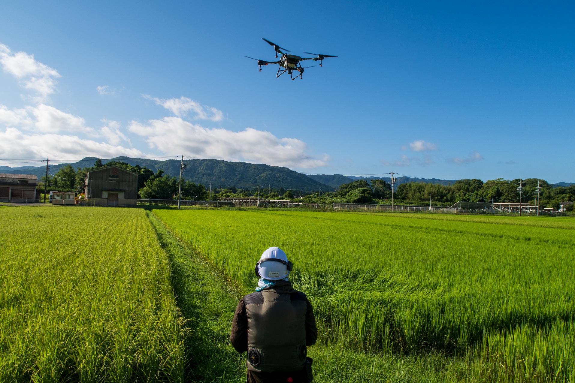 伊賀名張ドローンスクール農薬散布の様子